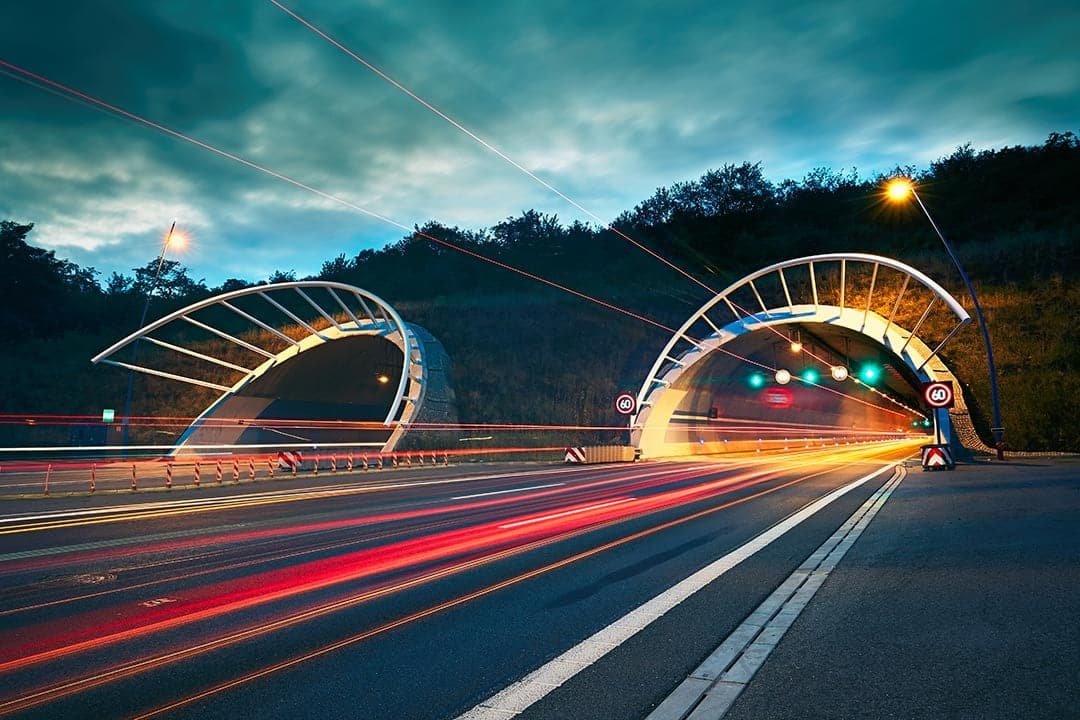 Time lapse of Highway Tunnel
