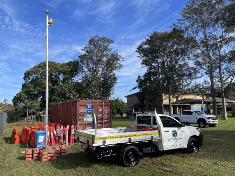 On Time Lapse Team installing Time Lapse Camera and pole kit in Lismore